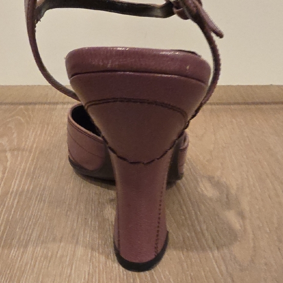 Prada Capretto Fume Petalo Decorative Stitch Mary Jane Pump Chunky Flair Heel - Picture 10 of 12